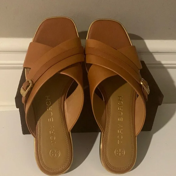Tory Burch Delaney Crisscross Flat Slide Sandals - Picture 7 of 14